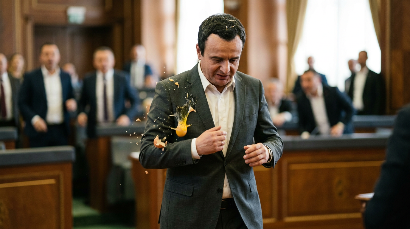 Chaos Erupts in Kosovo Parliament as PM Kurti Egged Amid Deepening Political Crisis