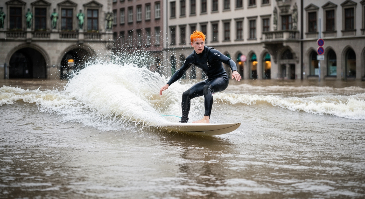Munich's Iconic Eisbach Wave Roars Back to Life After Year of Turmoil