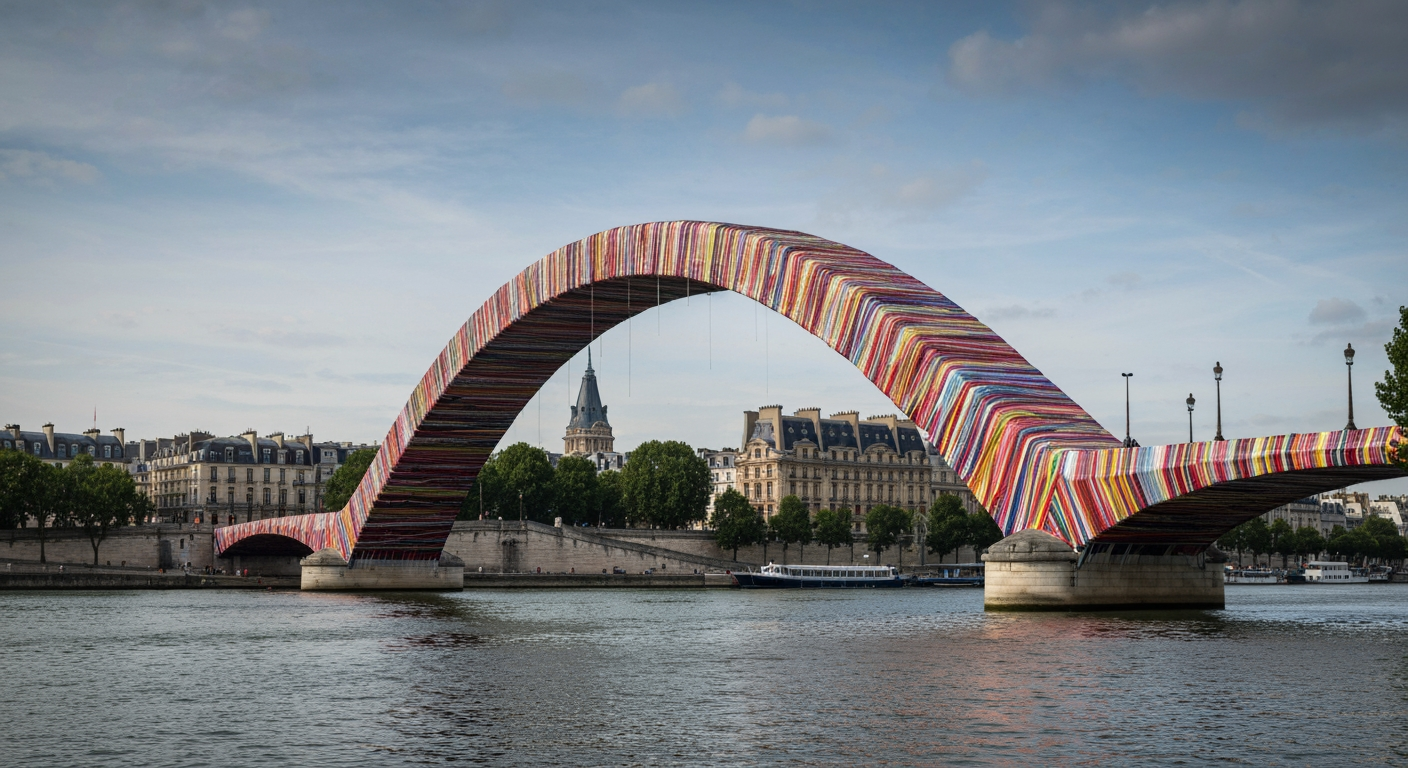 Paris' Pont Neuf Transformed into Monumental "Cave" in Homage to Christo