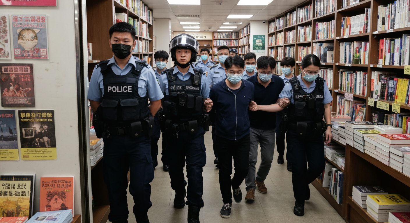 Hong Kong Police Raid Independent Bookstores, Five Arrested Under National Security Law