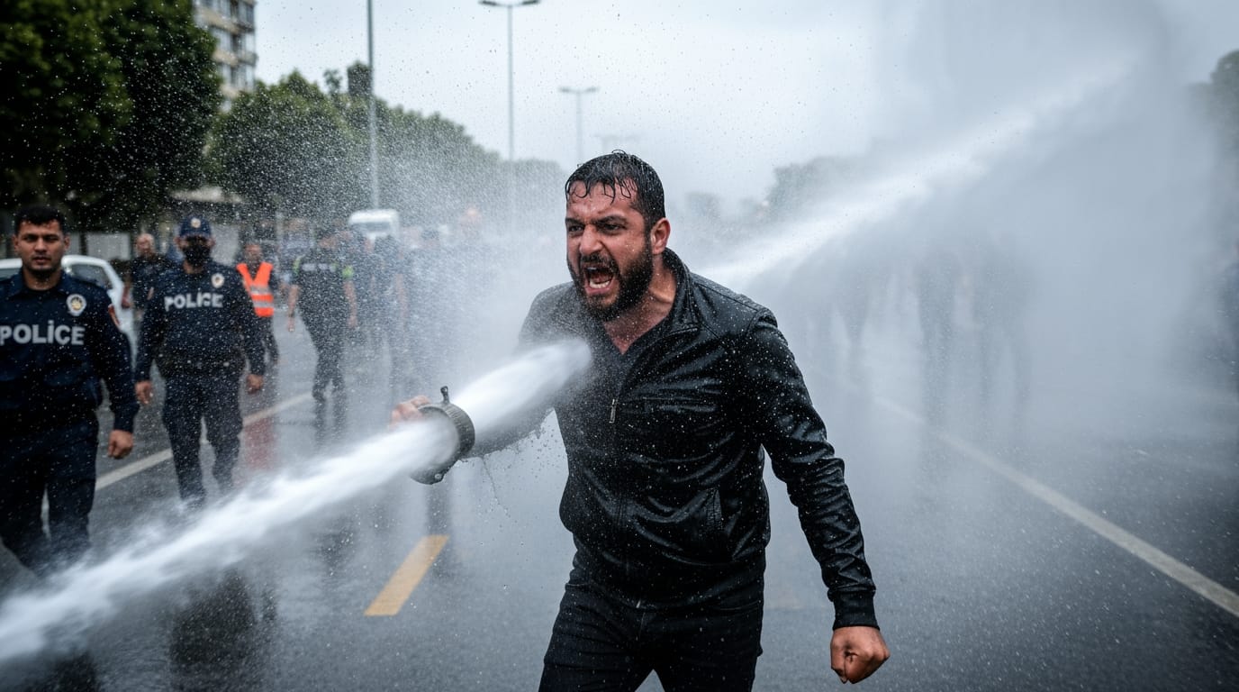 Turkish Police Employ Water Cannons Against Protesters in Izmir Amid Deepening Political Turmoil