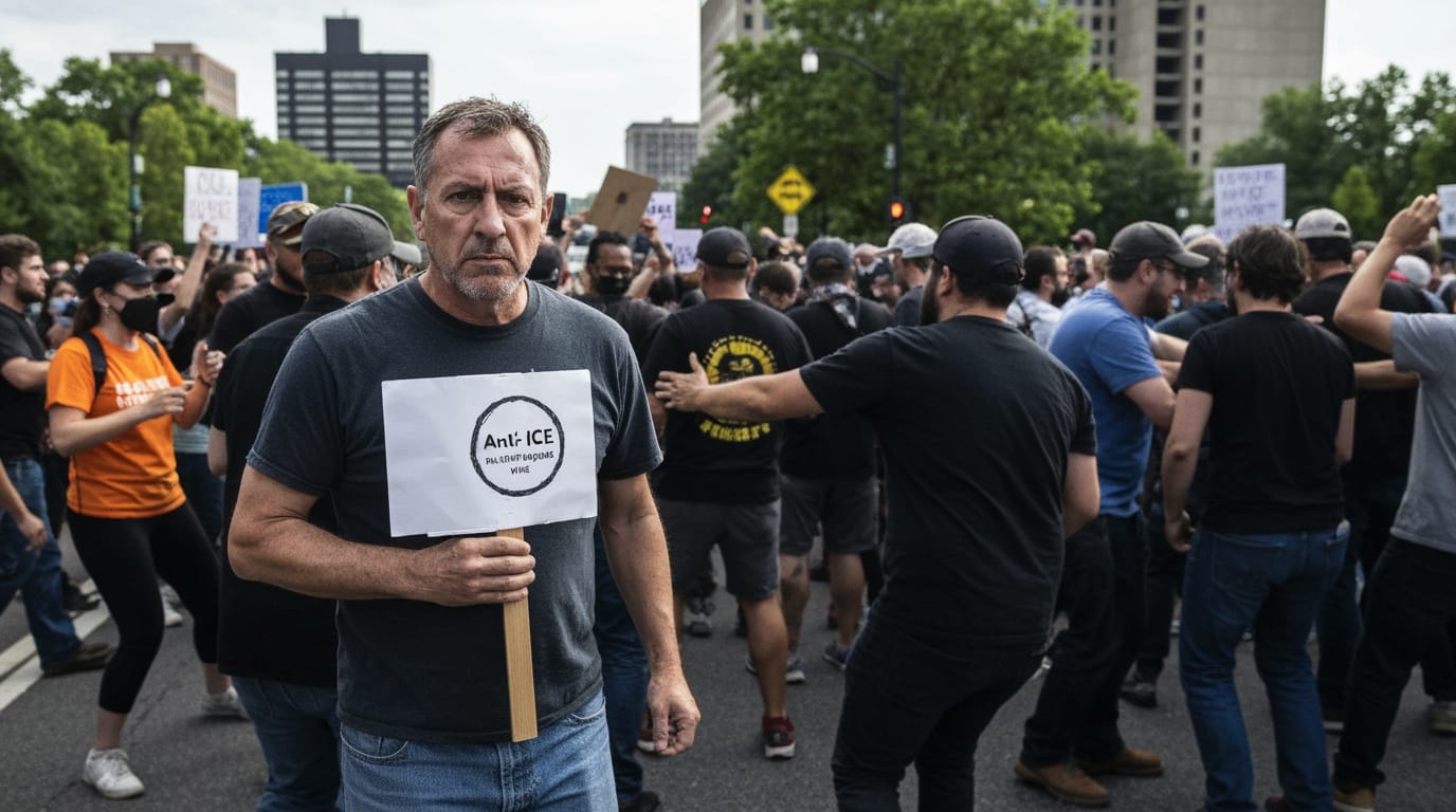 Ideological Lines Drawn: Far-Right Activist Chased From Minneapolis Amid Escalating Immigration Tensions