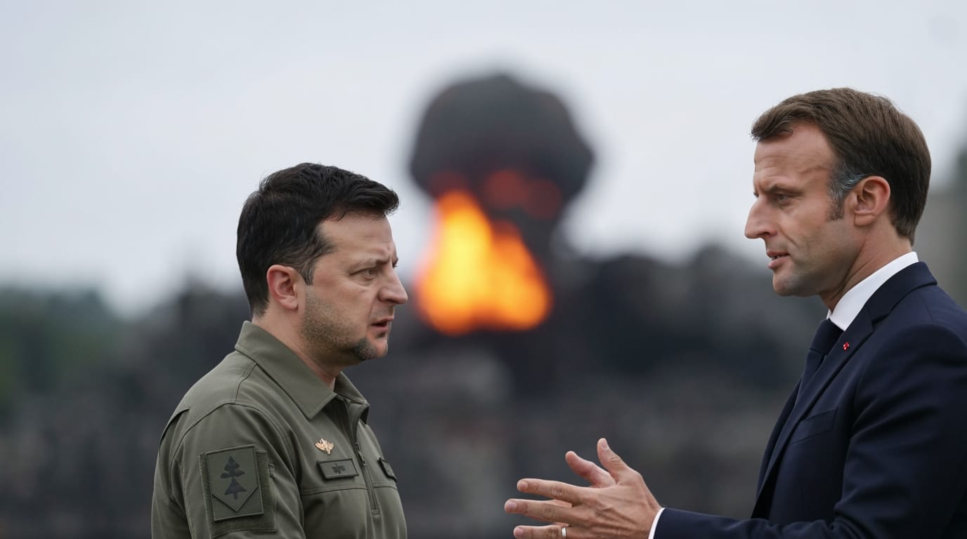 Ukraine's Fight for Focus: Zelenskyy Seeks Steadfast Support from Macron Amid Mideast Turmoil