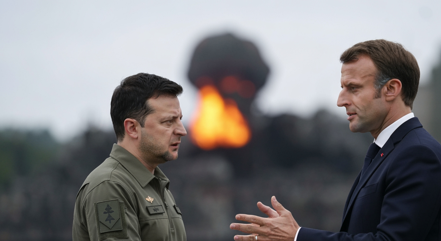 Ukraine's Fight for Focus: Zelenskyy Seeks Steadfast Support from Macron Amid Mideast Turmoil