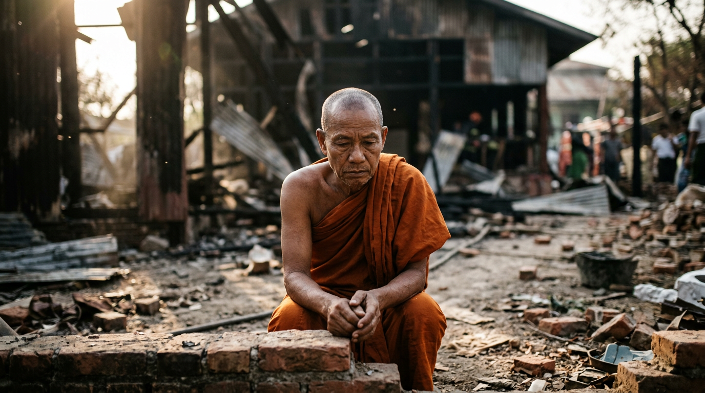 Myanmar Military Airstrike Kills 14 at Buddhist Monastery, Deepening Civilian Toll