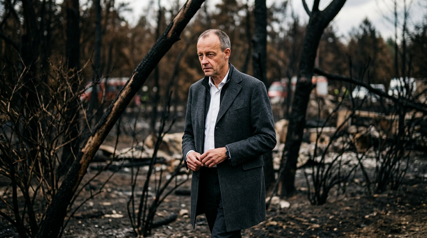 Chancellor Merz Visits Fire-Ravaged Hürtgenwald Amidst Widespread Wildfire Crisis