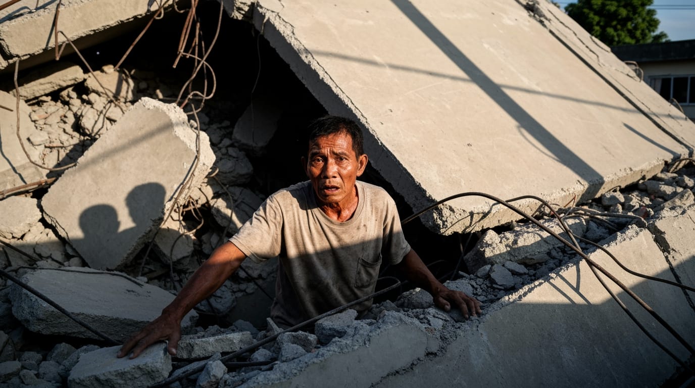Race Against Time: Rescuers Scramble After Nine-Story Building Collapses in Angeles City