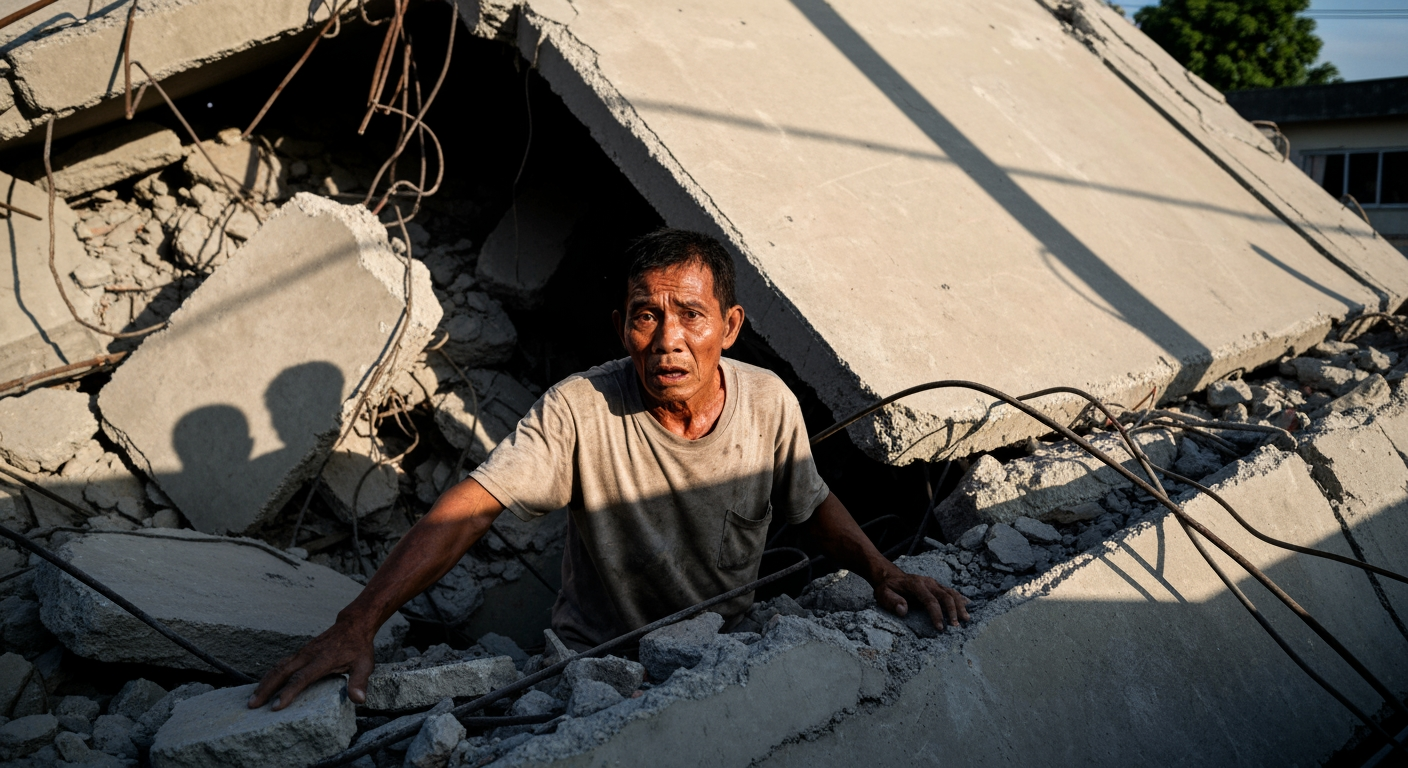 Race Against Time: Rescuers Scramble After Nine-Story Building Collapses in Angeles City