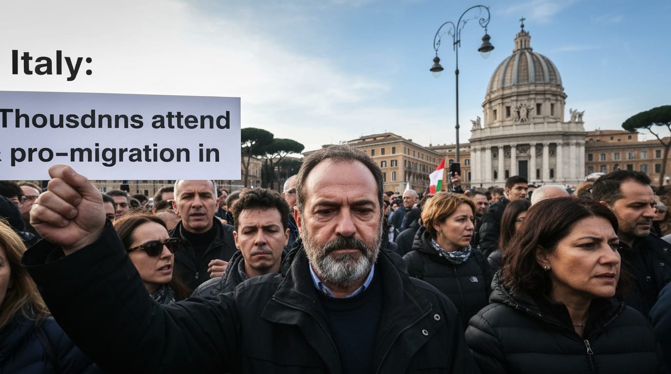 Rome Divided: Thousands Converge in Demonstrations Over Italy's Migration Future