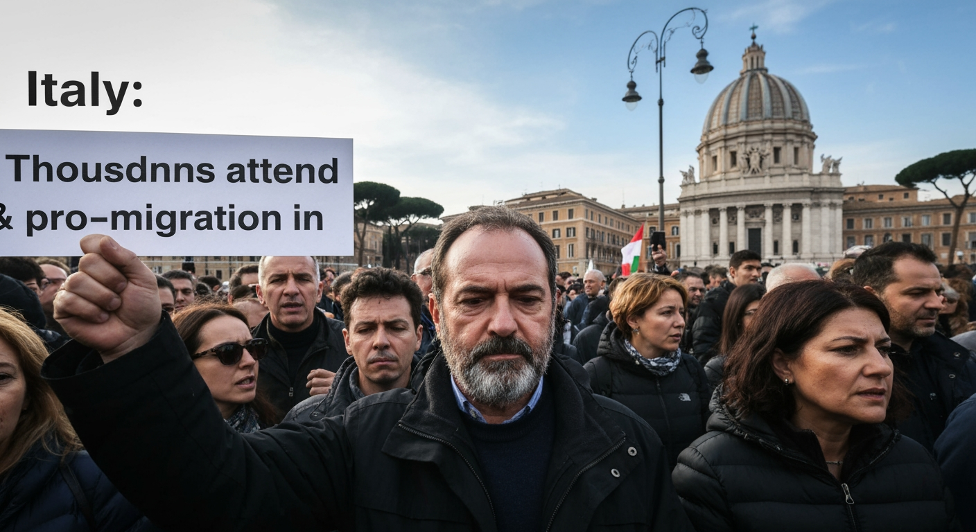 Rome Divided: Thousands Converge in Demonstrations Over Italy's Migration Future