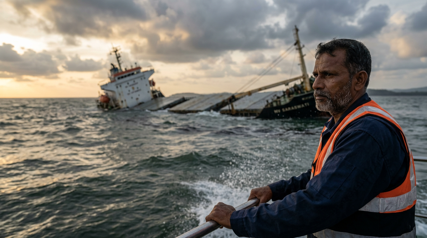 Cargo Vessel Sinks Off India's East Coast, Search Underway for 22 Missing Crew