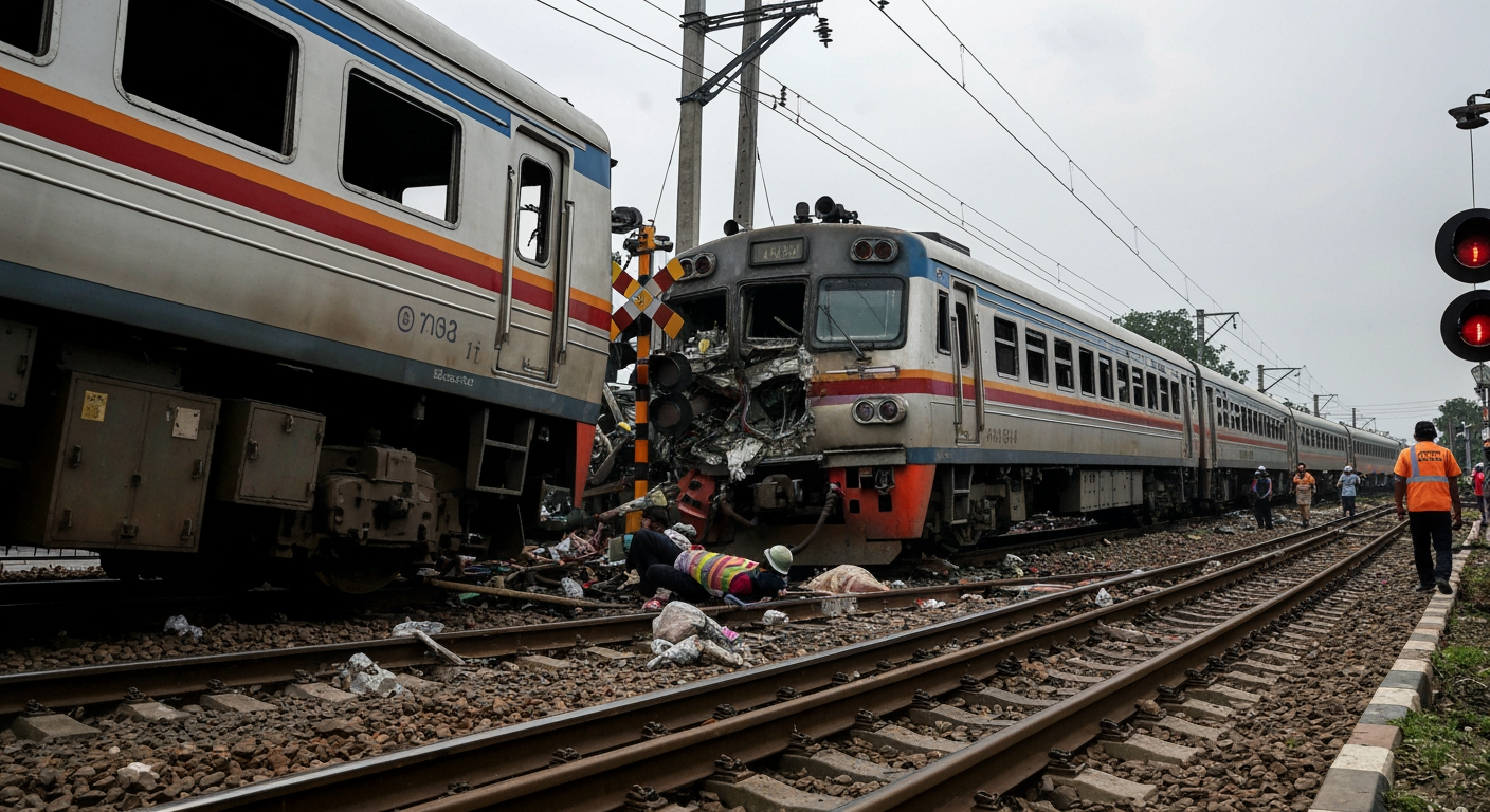 Deadly Rail Crossing Collision Claims Eight Lives in Bangkok, Injuring Dozens
