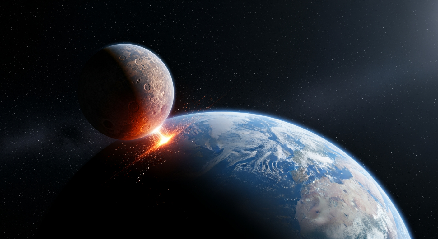 Ancient Planetary Collision: Earth's Long-Lost Neighbor Revealed as Moon-Forming Impactor