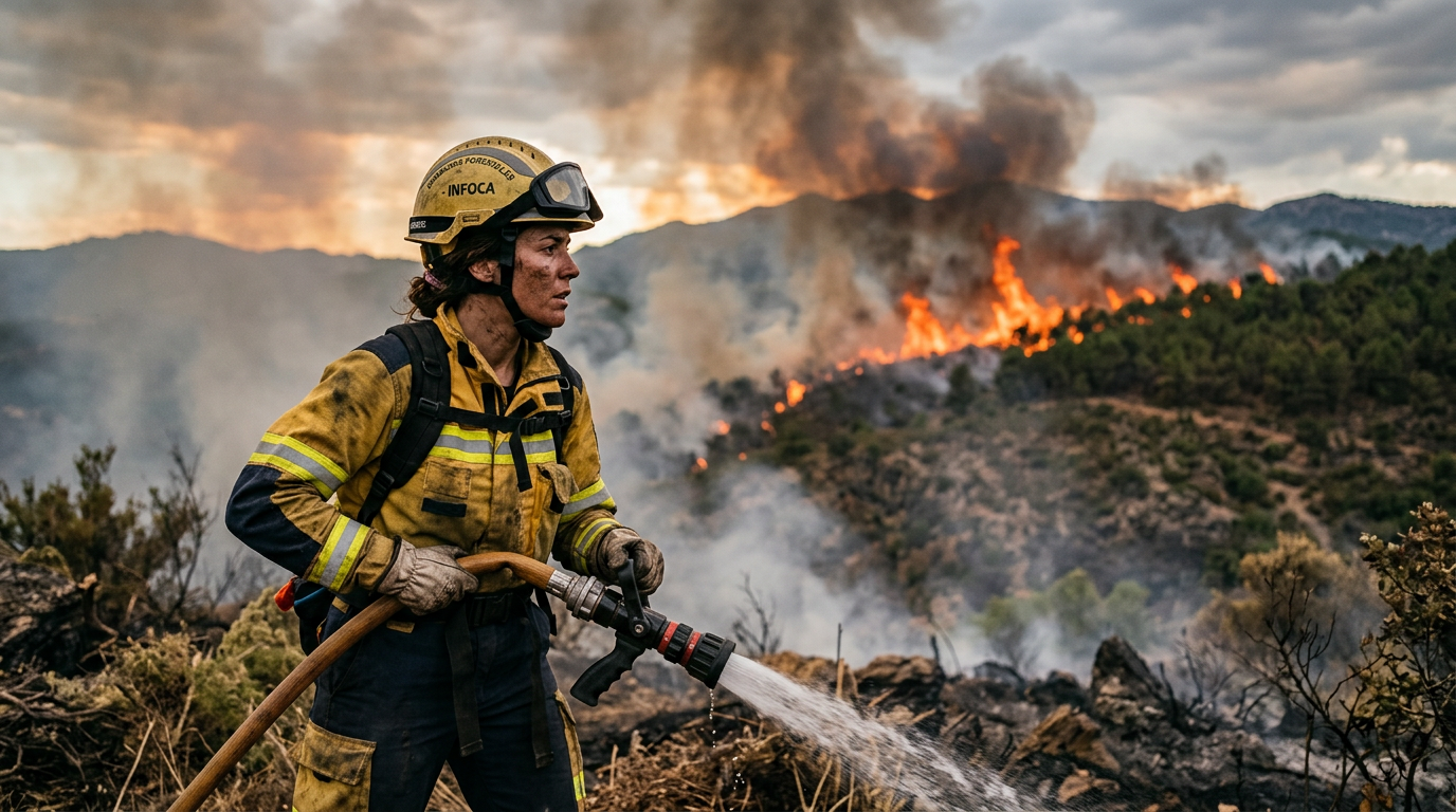 Spain Grapples with Unprecedented Climate Extremes as Fires Rage Near Flash Floods