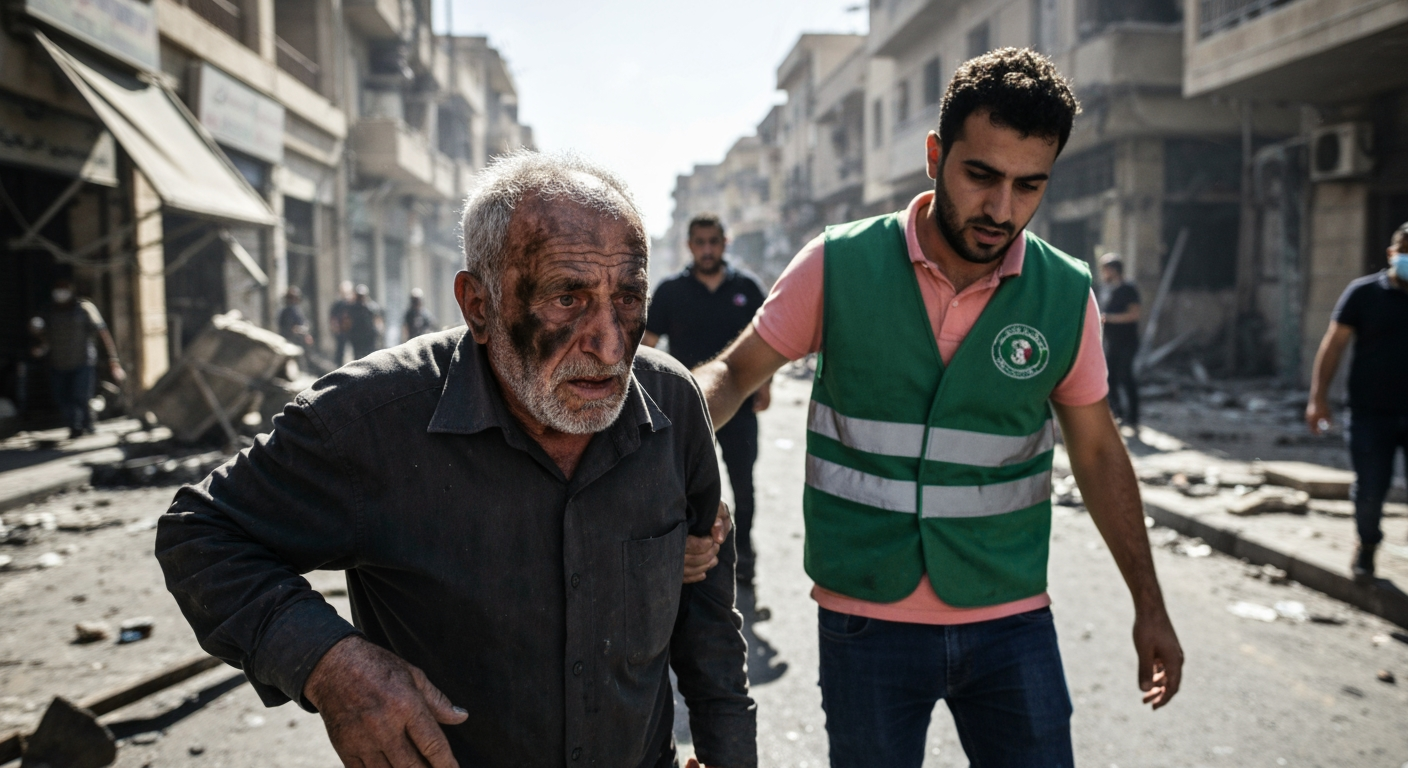 Blasts Rock Damascus During Macron's Historic Visit, 18 Injured