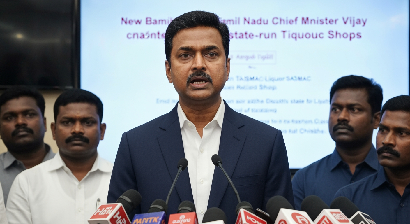 Tamil Nadu's New Leader, CM Vijay, Targets Liquor Sales with Sweeping TASMAC Closures