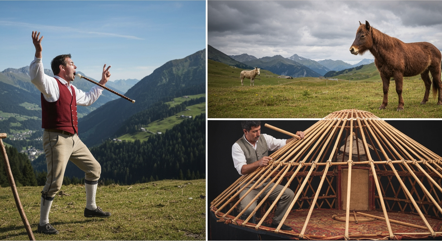 Global Heritage Embraces Alpine Echoes, Nomadic Dwellings, and Storied Canines