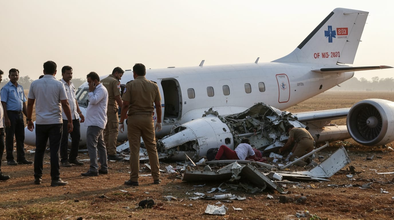 Tragic Air Ambulance Crash Claims Seven Lives in Jharkhand Forest