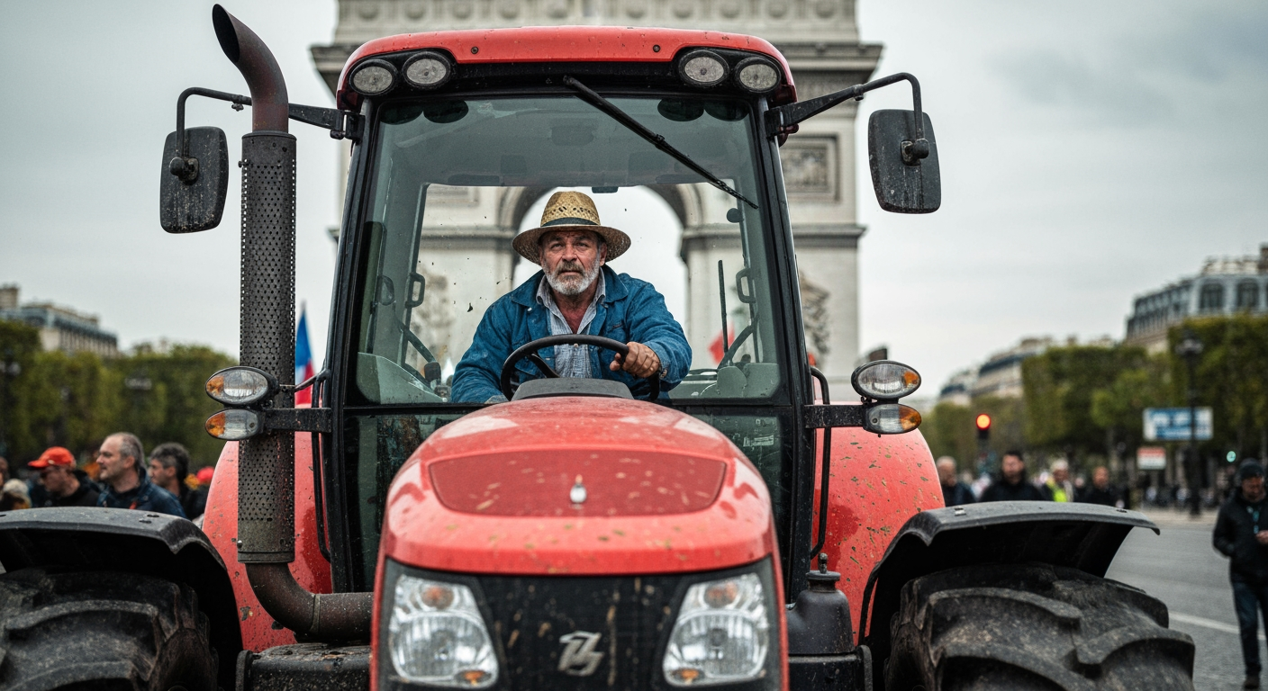 French Farmers Drive Tractors into Paris as Mercosur Deal Looms