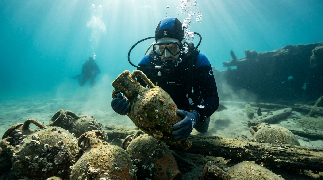 Ancient Roman Shipwreck, Laden with Amphorae, Discovered Off Sicily Coast