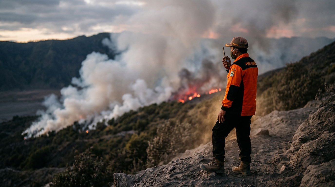 Wildfire Engulfs Mount Bromo, National Park Closed Indefinitely Amid Escalating Blaze