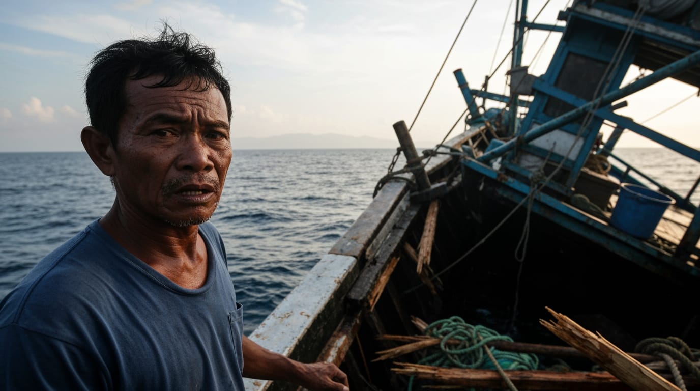 escalating maritime tensions as Chinese Coast Guard damages Philippine fishing vessels