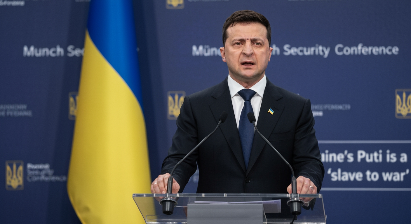 Zelenskyy Declares Putin a 'Slave to War' on Global Stage, Urges Unwavering Support