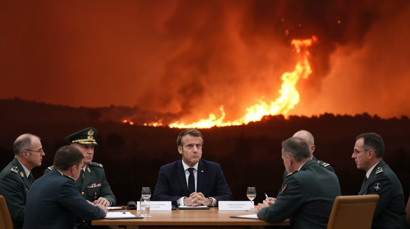 Crisis Engulfs France: Macron Convenes Emergency Talks as Wildfires Ravage Nation, Forcing Mass Evacuations